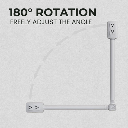 Extensor de Tomadas com Rotação 180°, Suporte para Telemóvel, Instalação sem Furos – Adaptador de Tomada Inteligente e Compacto para Casa e Escritório